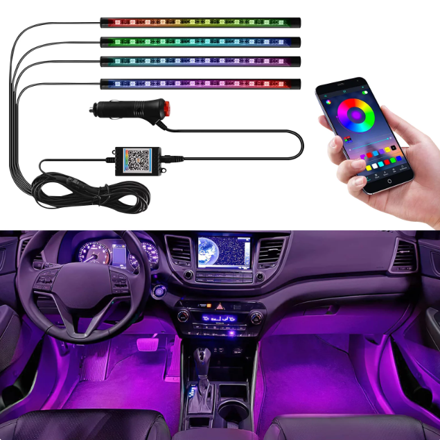 Car interior ambient lightning kit (app controled)